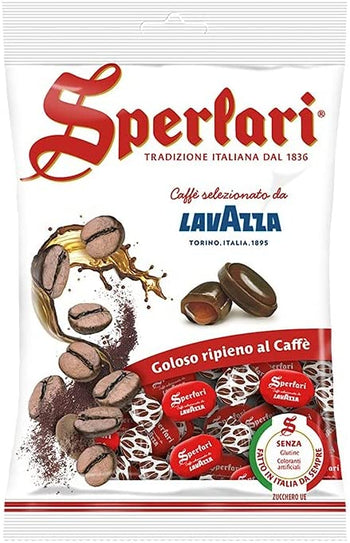 Sperlari - Caramelle Dure Con Goloso Ripieno Al Caffè Lavazza, Senza Glutine, Incartate Singolarmente - Sacchetto Da 175 Gr
